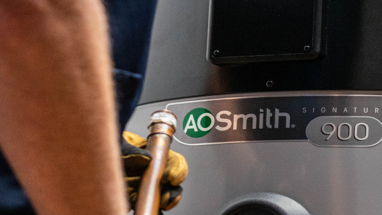 A. O. Smith Brands - Close-up of A. O. Smith Water Heater A. O. Smith Brands - Close-up of A. O. Smith Water Heater