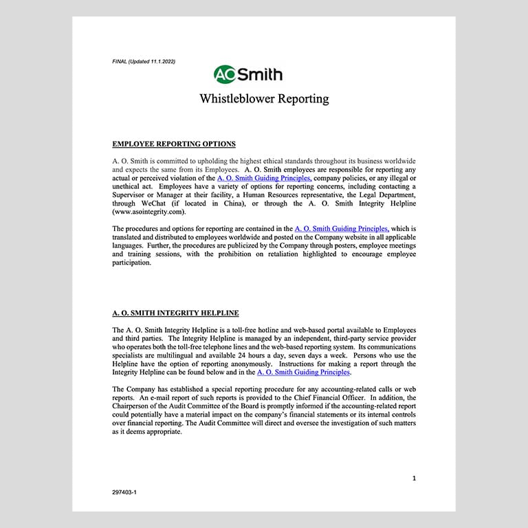 Whistleblower Procedure