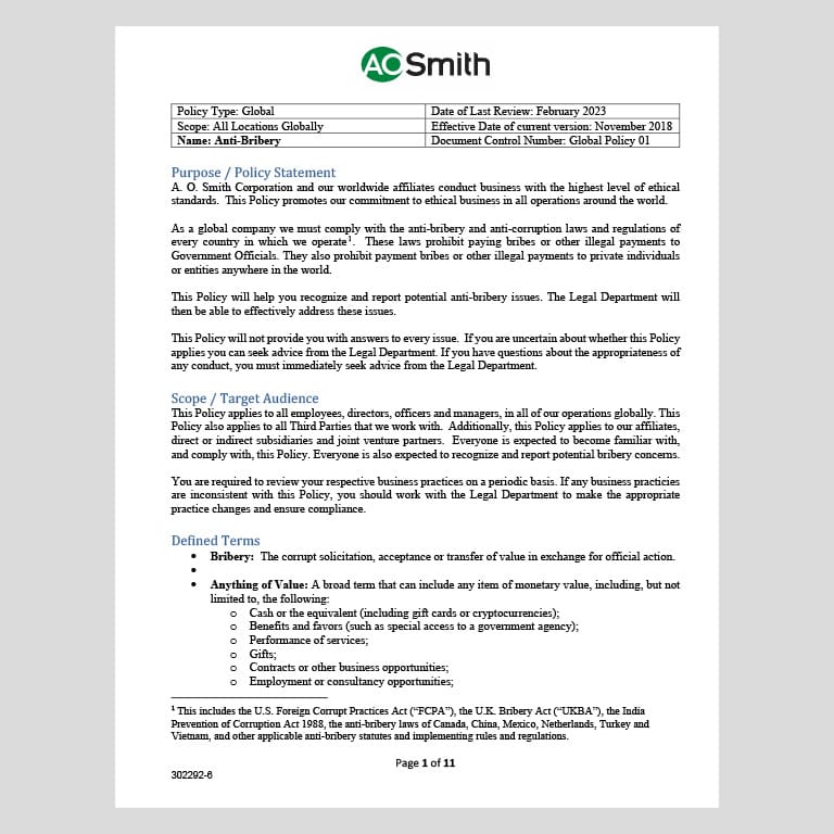 Anti-Bribery Policy